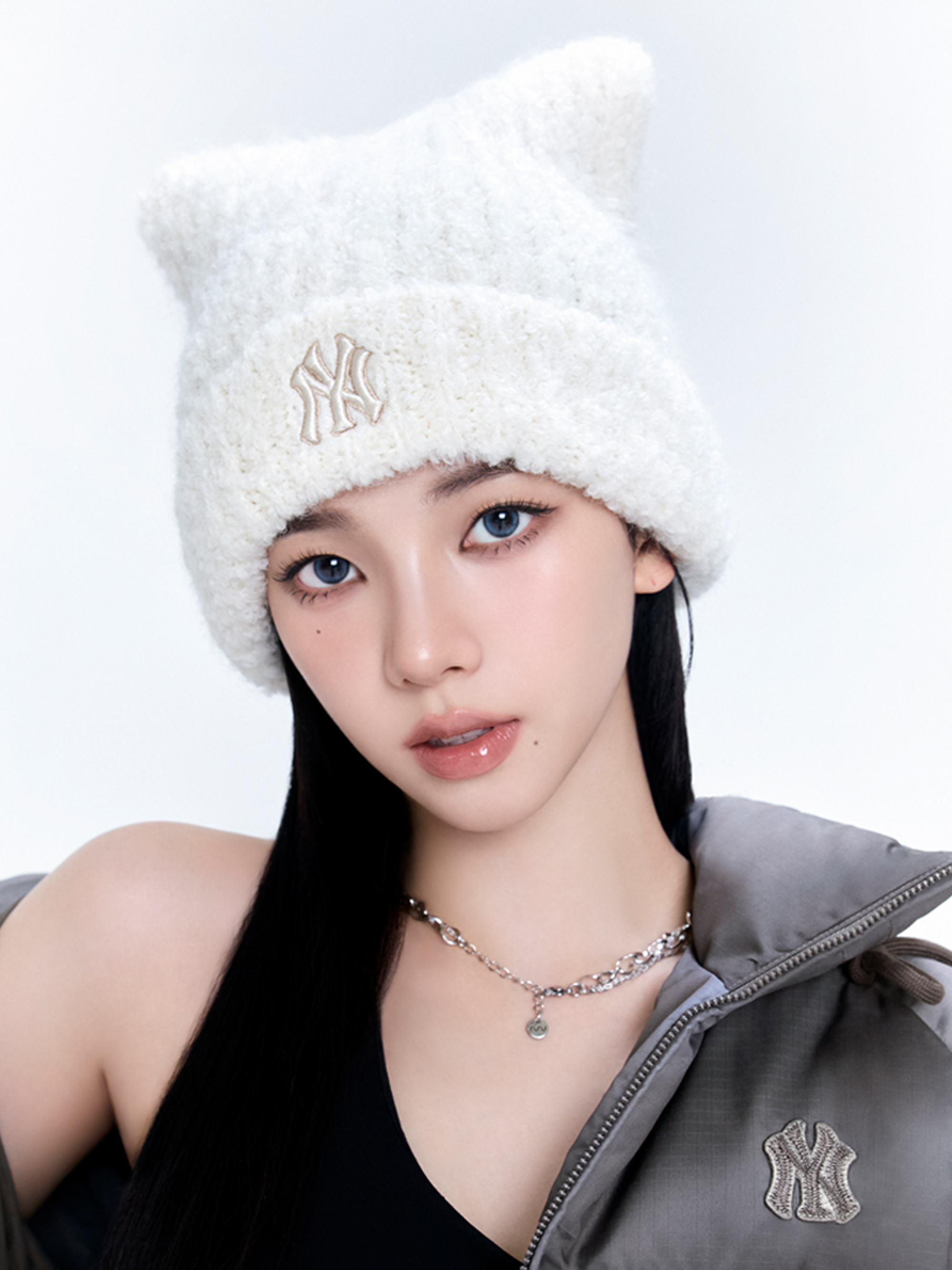 (KARINA同款) MLB CAT BEANIE (CREAM)