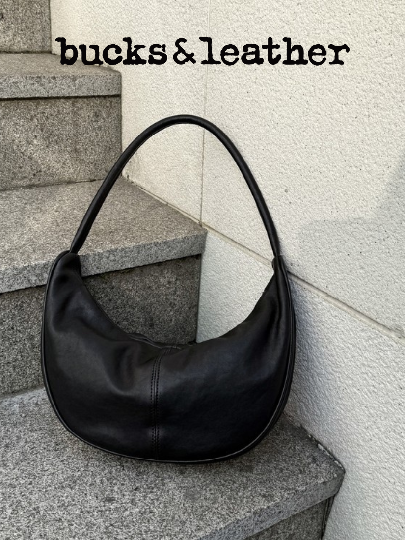 【 4/19收單 】｜Bucks & Leather Curve Shoulder S 頂級真皮半月包 S