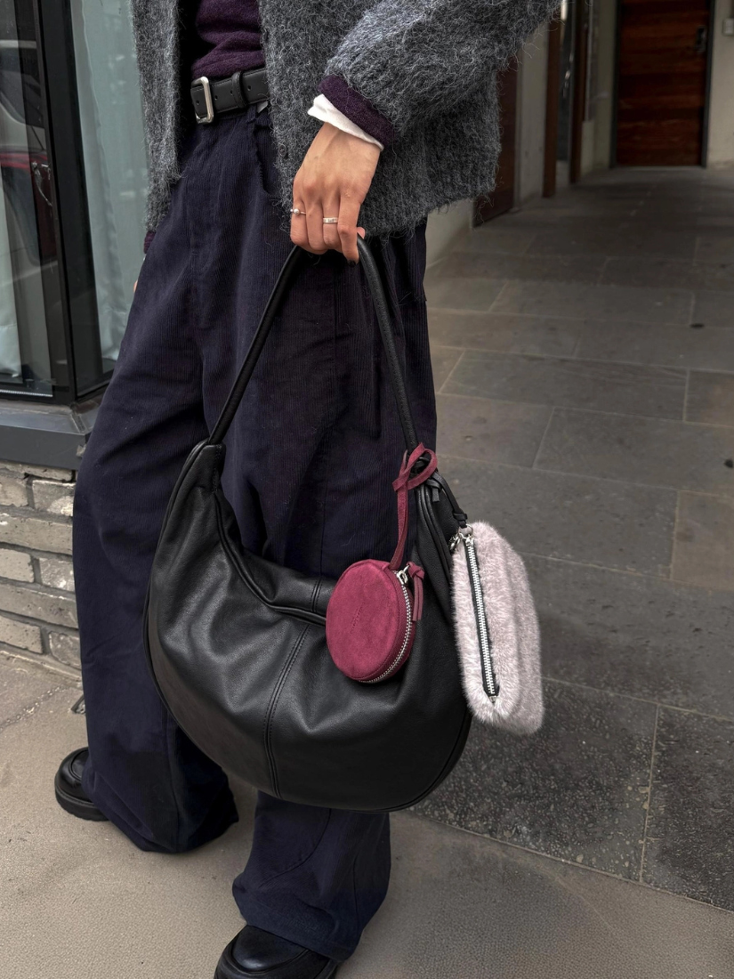 【 4/19收單 】｜Bucks & Leather Curve Shoulder  頂級真皮半月包