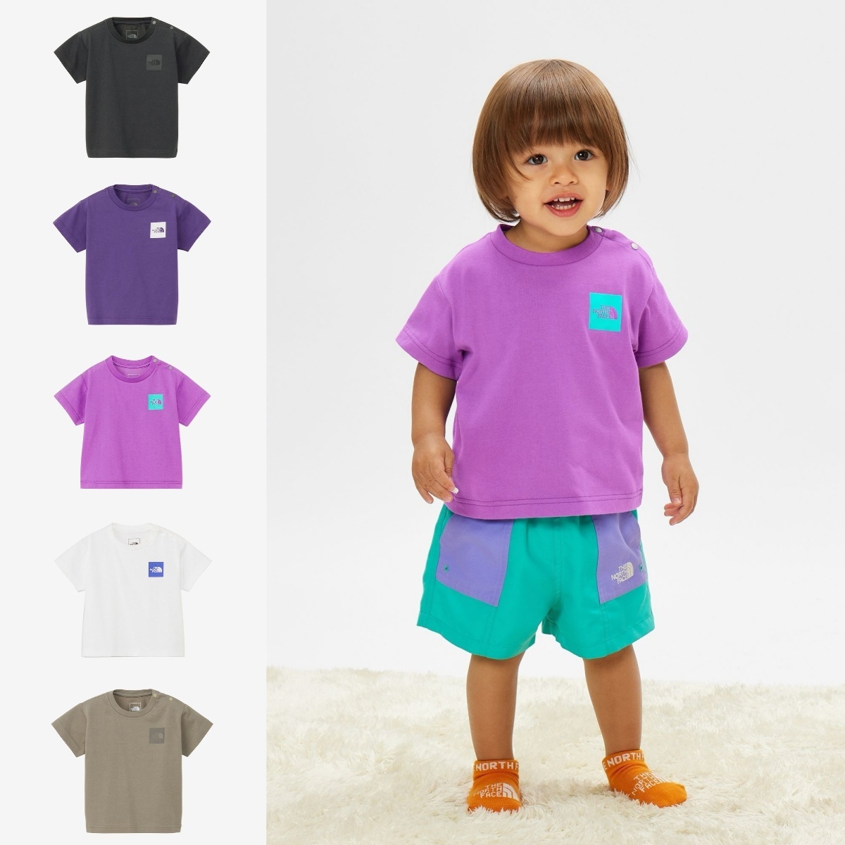 預購┃日本 嬰兒款 BABY THE NORTH FACE S/S SMALL SQUARE LOGO TEE 左胸前LOGO短袖