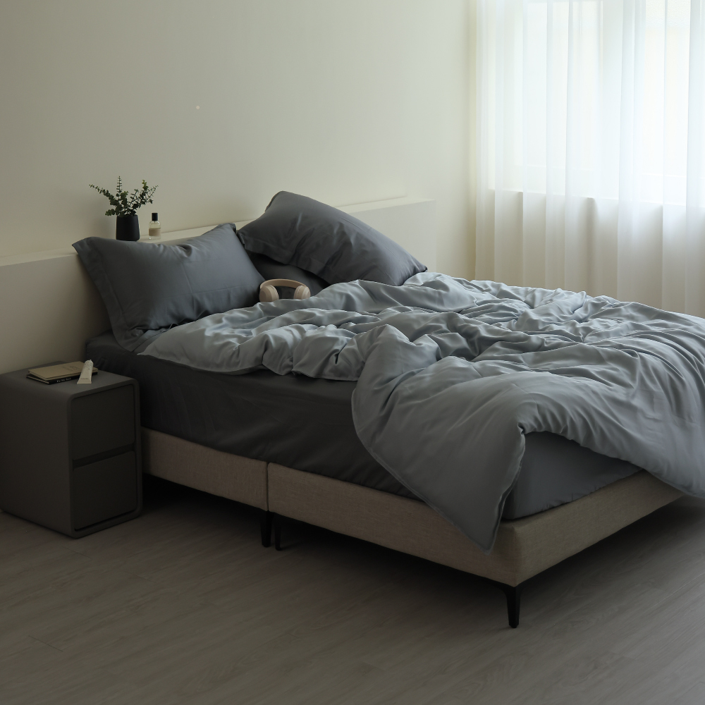 60支天絲｜100%萊賽爾｜雙色配｜黛灰藍ｘ暮藍灰