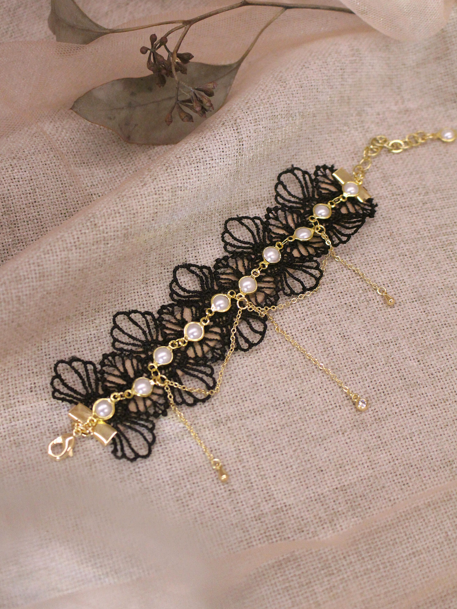 雅特蘭提斯。MUCHAT手作14KGP蕾絲珠鍊皮革手鍊