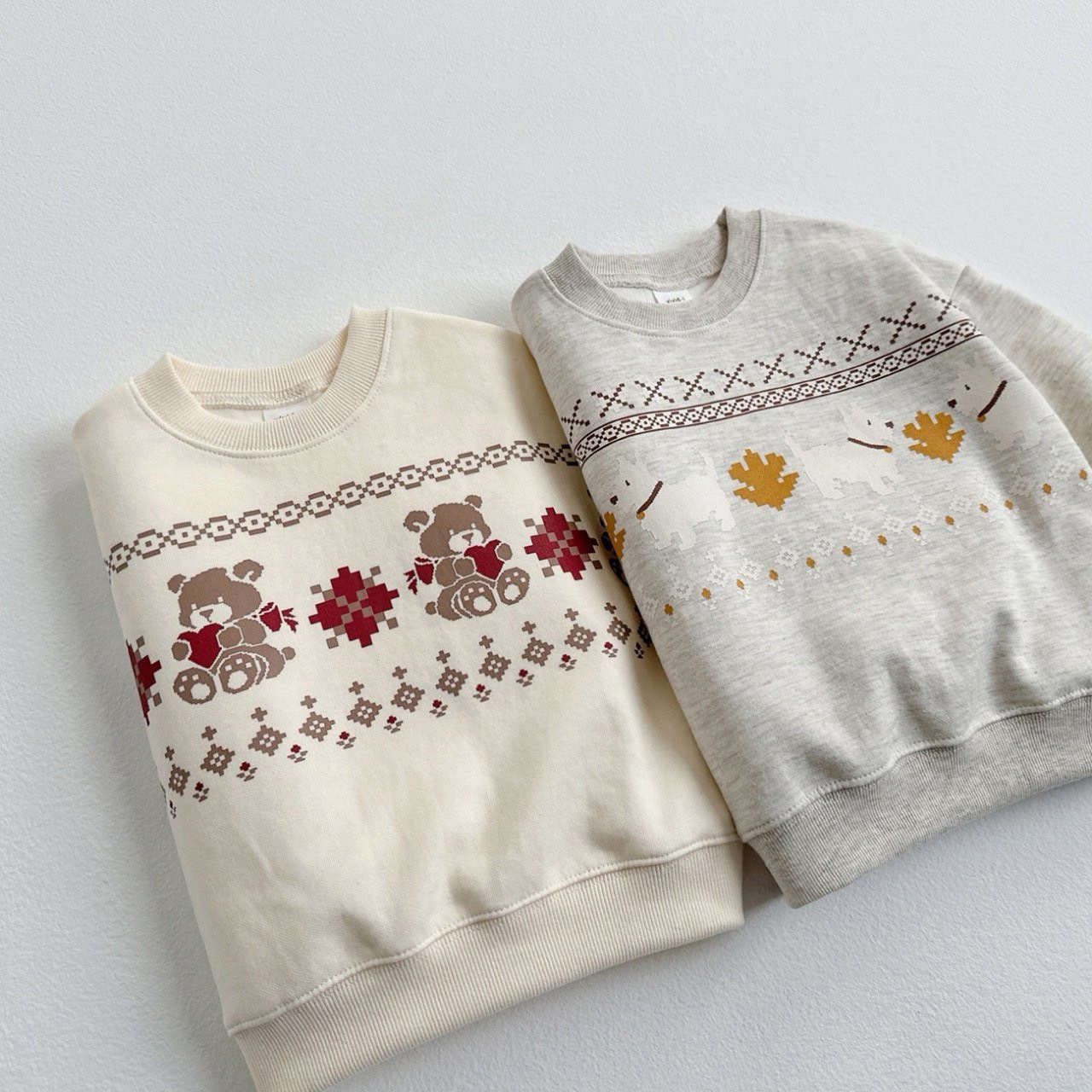 兩色聖誕感熊熊狗狗上衣