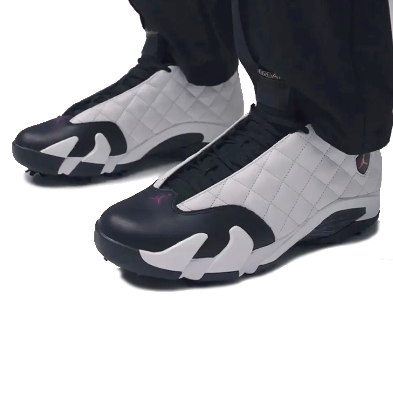 Air Jordan 14 Golf NRG "Bordeaux" 高爾夫 菱格紋 黑白 男鞋 IB1828-100 [國內代購]
