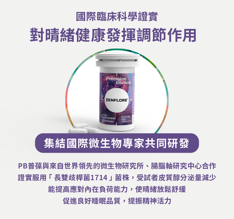 珍弗樂舒眠益生菌(30顆/瓶),北歐進口益生菌配方,改善緊繃內耗、放鬆好入眠。添加維他命B群與專利菌株1714®,經臨床驗證有助身心放鬆與穩定情緒。