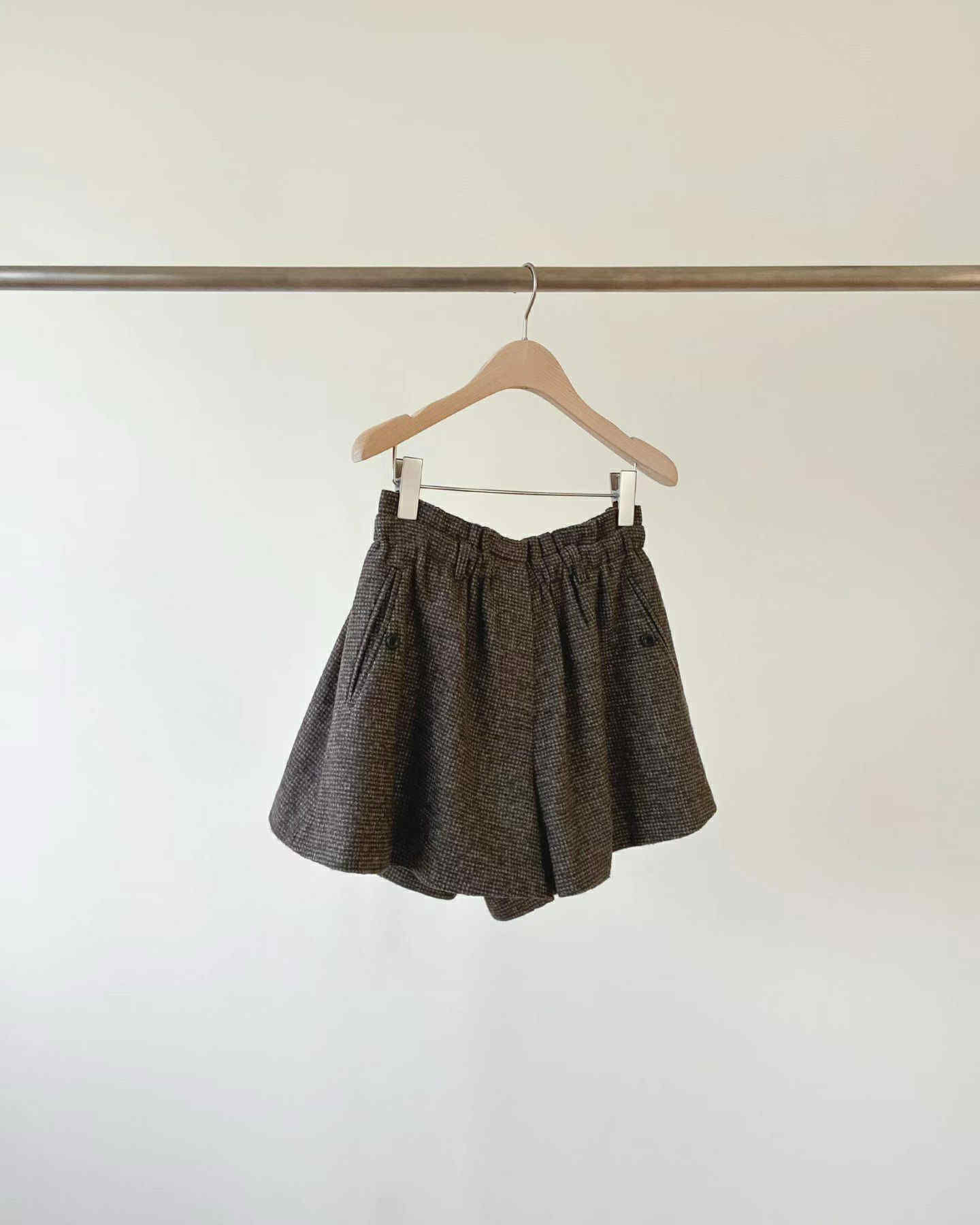 QC11 羊毛A字格紋裙褲