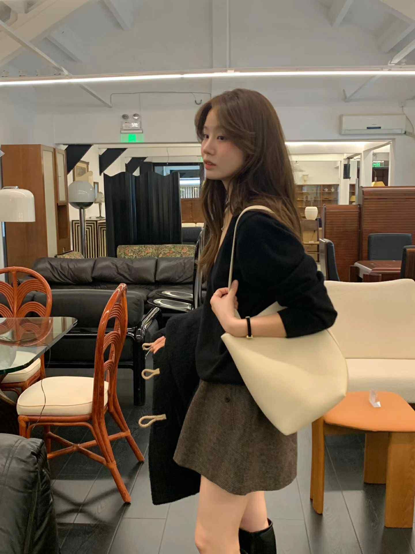 QC11 羊毛A字格紋裙褲