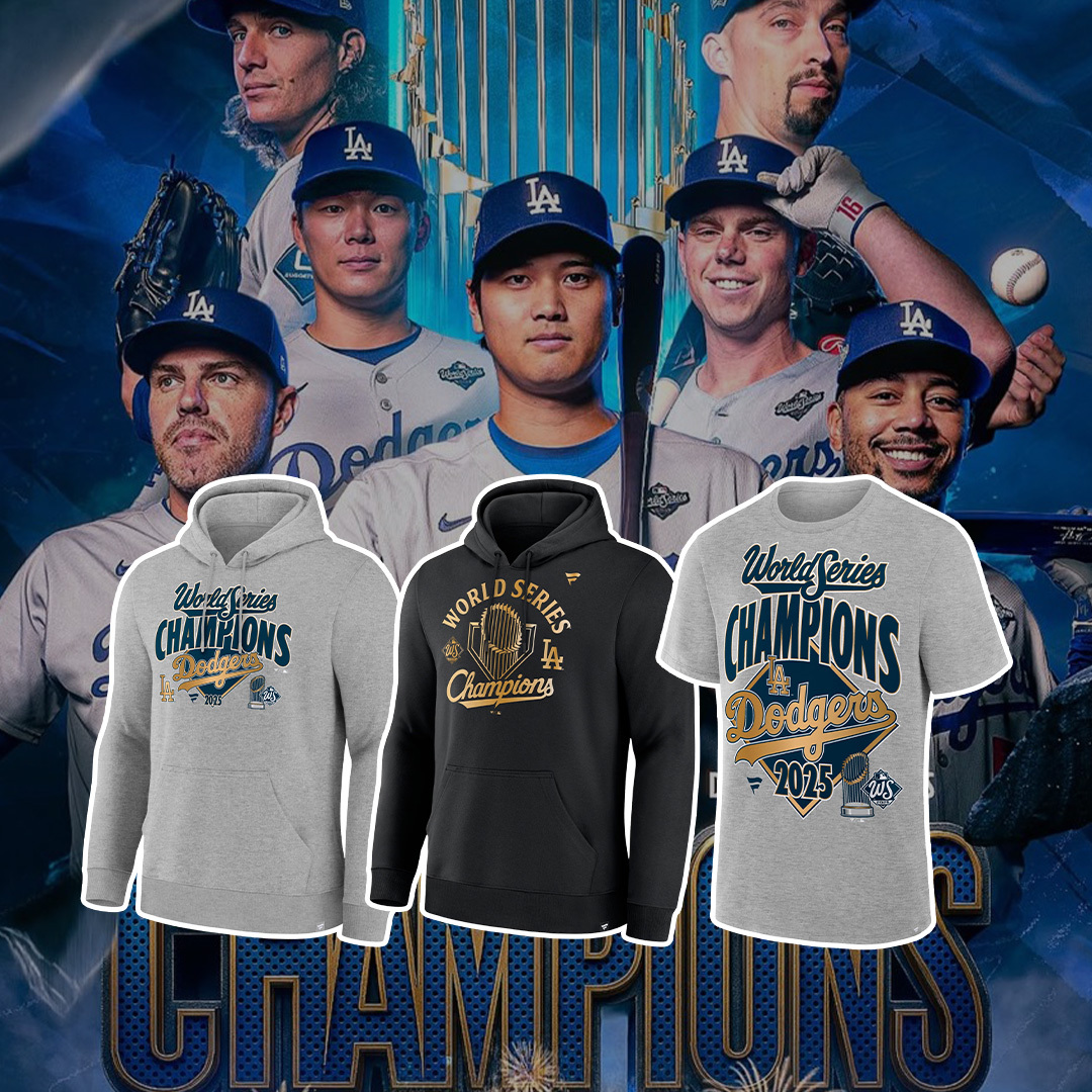 FANATICS 2025 WORLD SERIES CHAMPIONS 官方授權 LA洛杉磯道奇 世界大賽 冠軍 連帽帽T / 短袖 兩款 (男款)