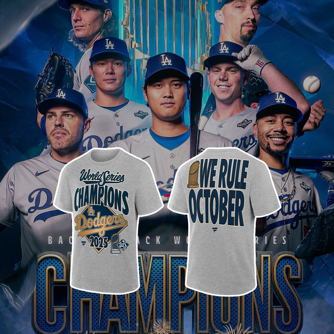 FANATICS 2025 WORLD SERIES CHAMPIONS 官方授權 LA洛杉磯道奇 世界大賽 冠軍 連帽帽T / 短袖 兩款 (男款)
