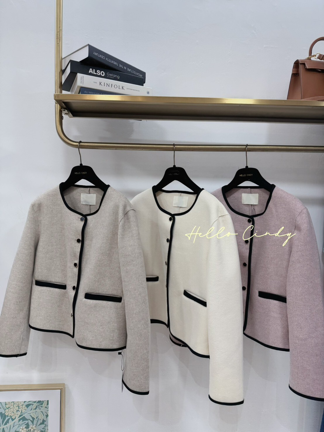 B10155 巴黎優雅撞色邊小香風外套