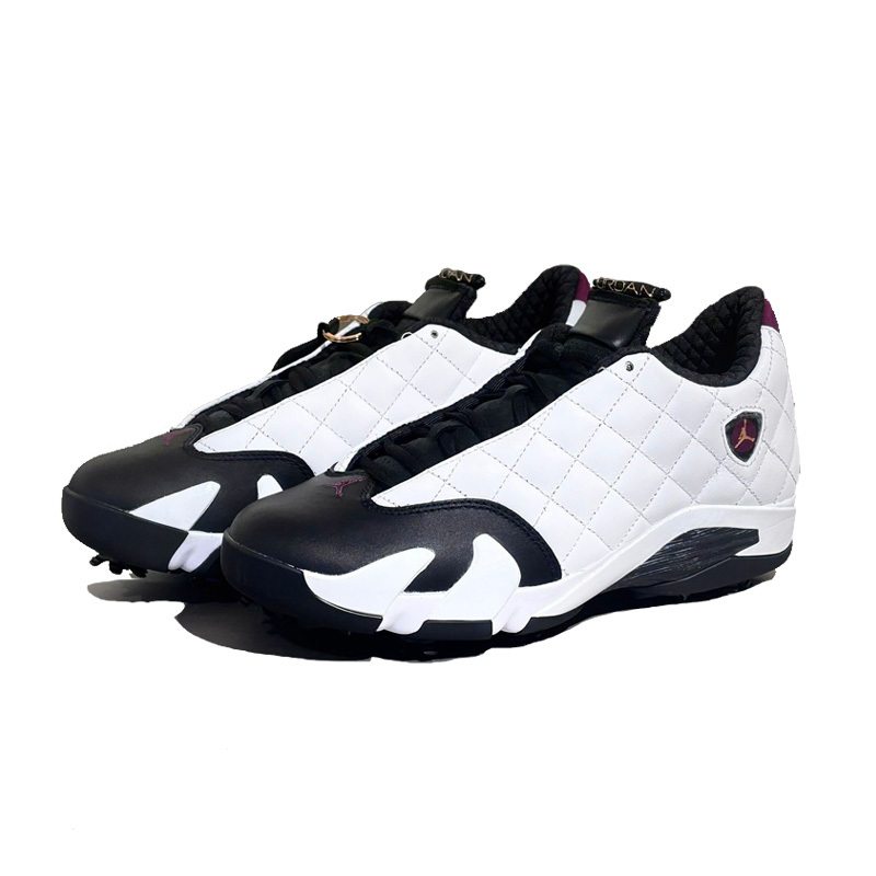Air Jordan 14 Golf NRG "Bordeaux" 高爾夫 菱格紋 黑白 男鞋 IB1828-100 [國內代購]