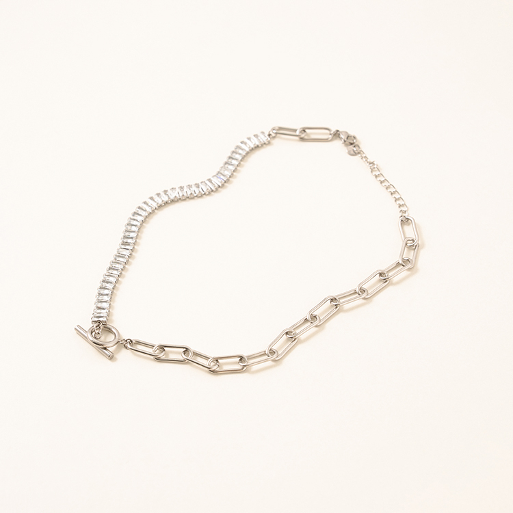 miramira微光｜T字扣白鋯石項鍊B2049-銀66700