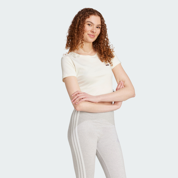 Adidas 愛迪達 W Cat T 2 JM4450 女 短版T恤 運動上衣 休閒短袖 貓咪 米白 亞版