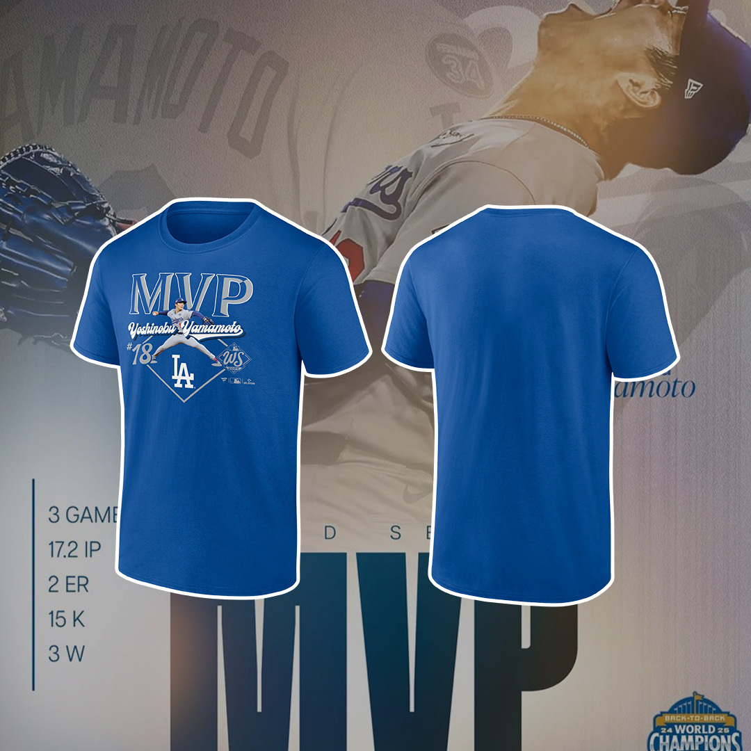FANATICS 2025 WORLD SERIES CHAMPIONS 官方授權 LA洛杉磯道奇 世界大賽 冠軍 山本由伸 Yamamoto Yoshinobu 短袖 (男款)