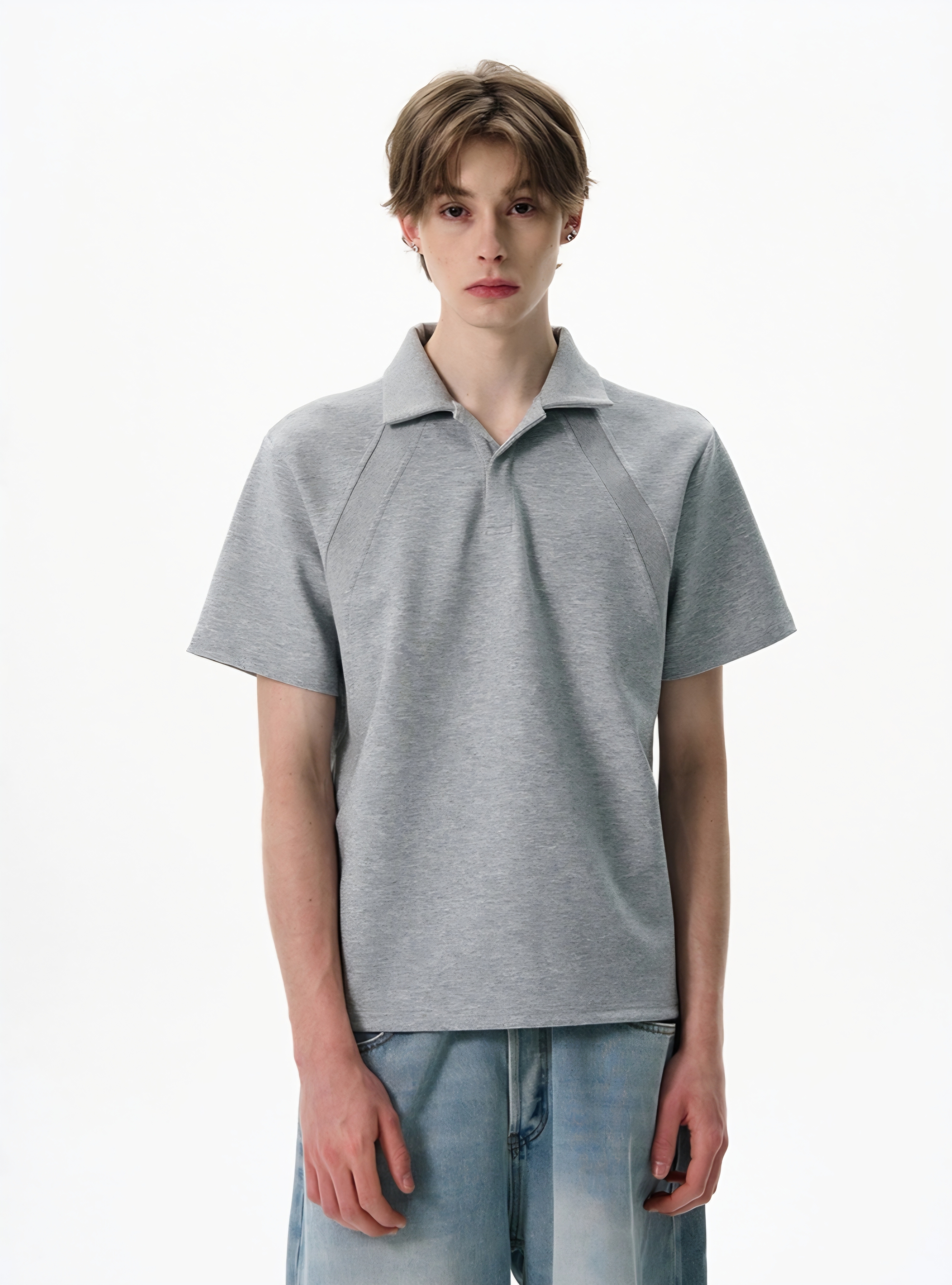 048. Raglan Sleeve Polo Shirt