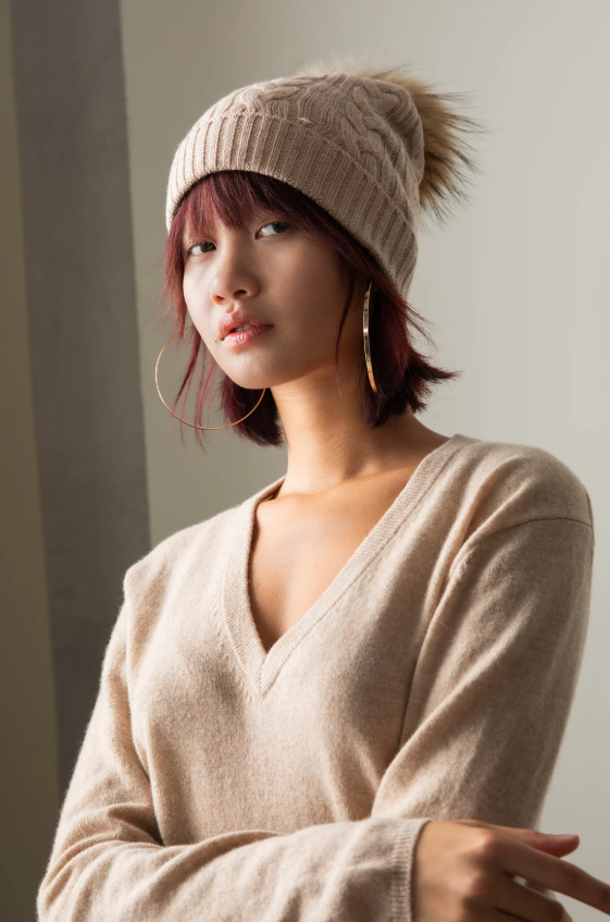 【直播】Kiltane LL110320 Cable Knit Cashmere Pom 100% Cashmere 毛球帽