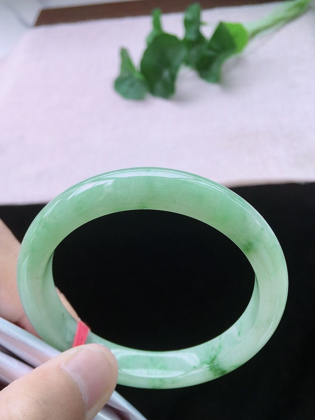 1024536 55.1mm冰飄花翡翠手鐲 (54-56)