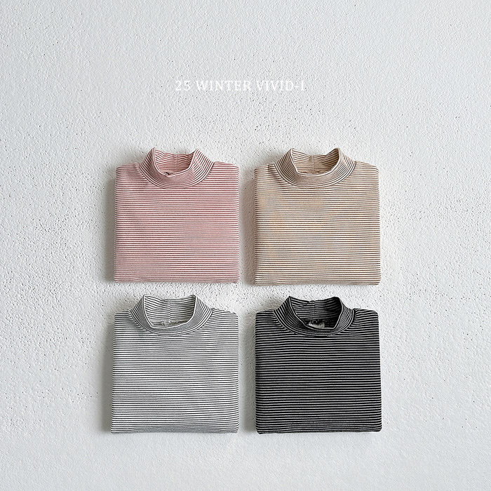 Vivid-I Stripe Turtleneck Tee