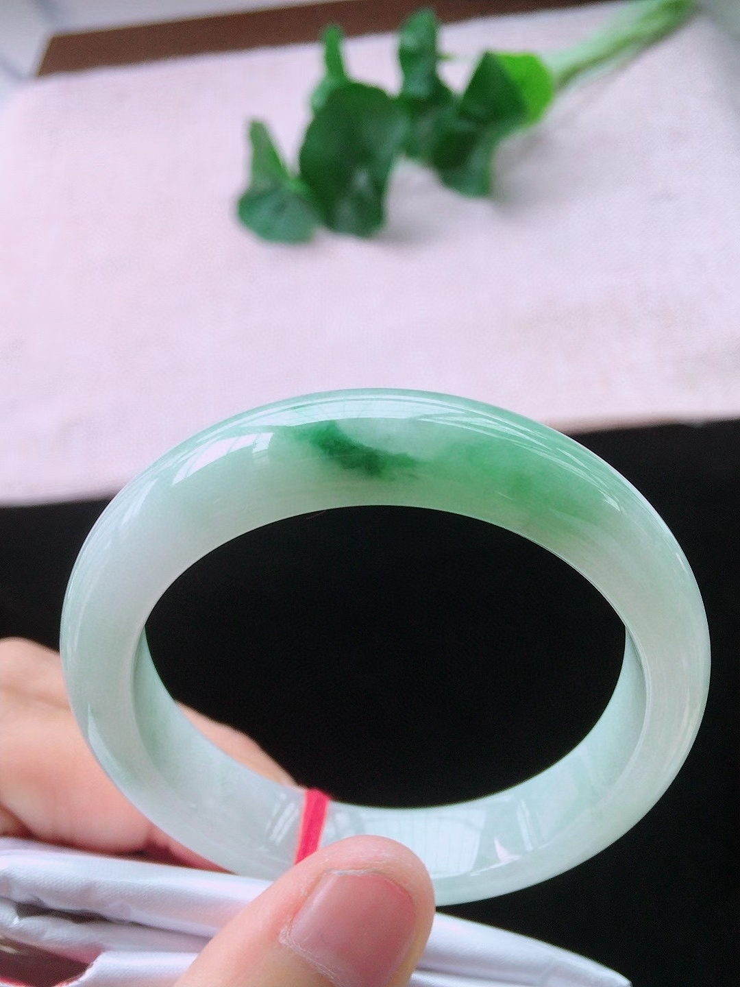 冰飄花翡翠貴妃手鐲,天然翡翠A玉, 緬甸玉, Jade, Jadeite