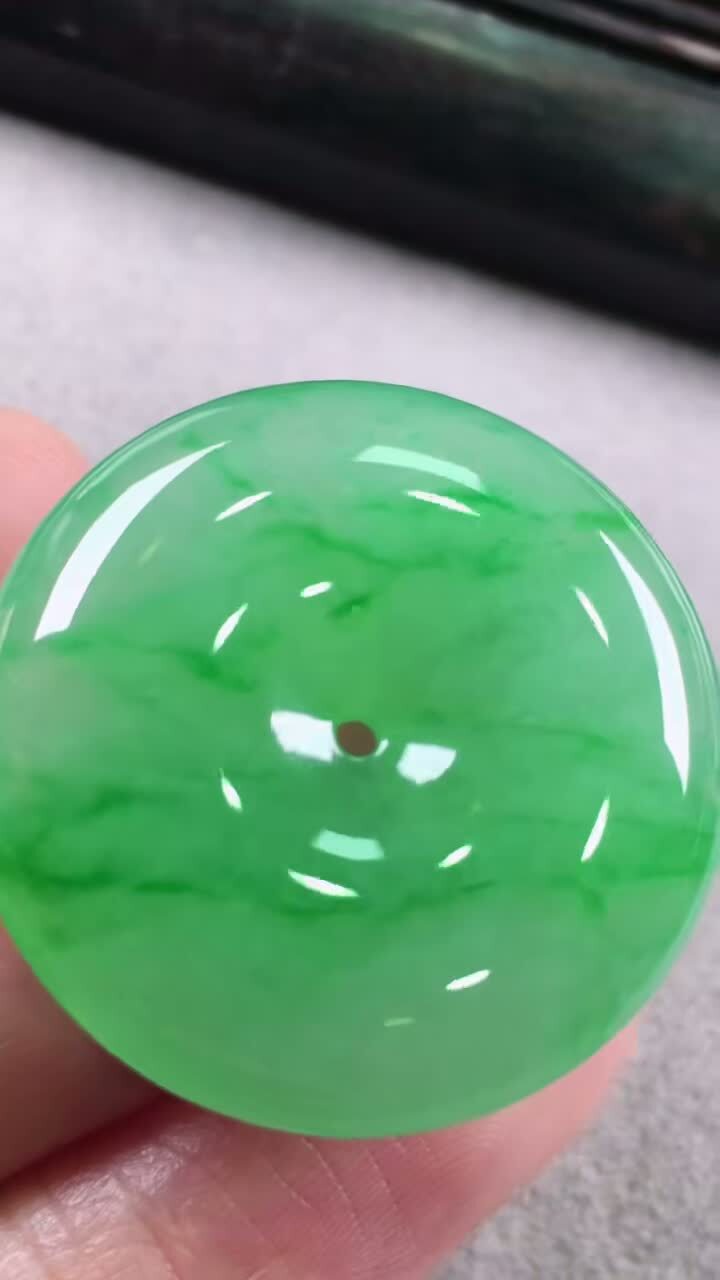 翡翠平安扣 (27.2mm直徑),天然翡翠A玉, 緬甸玉, Jade, Jadeite