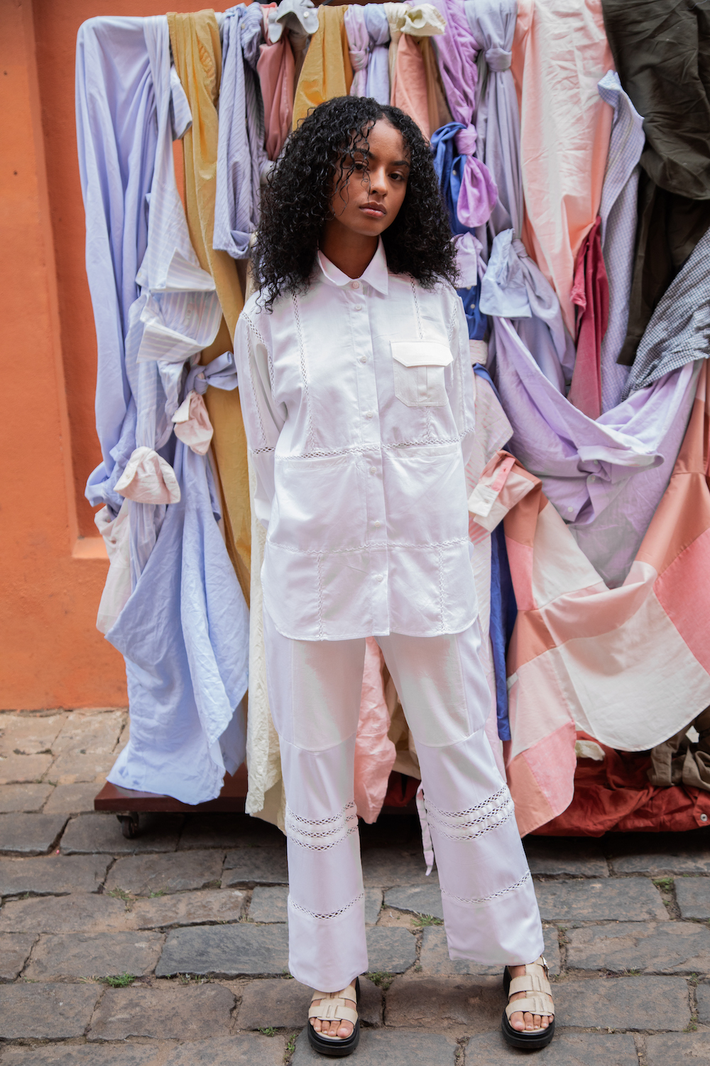 French Crochet Trim Shirt