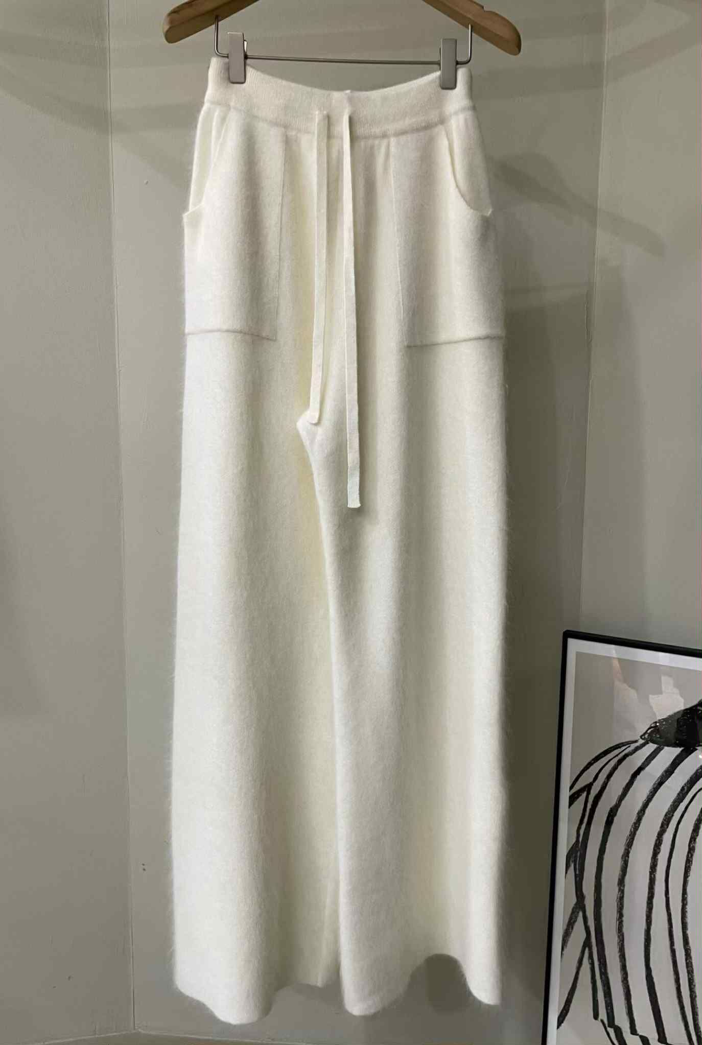 QC13 超精緻浣熊毛人造絲直筒長褲