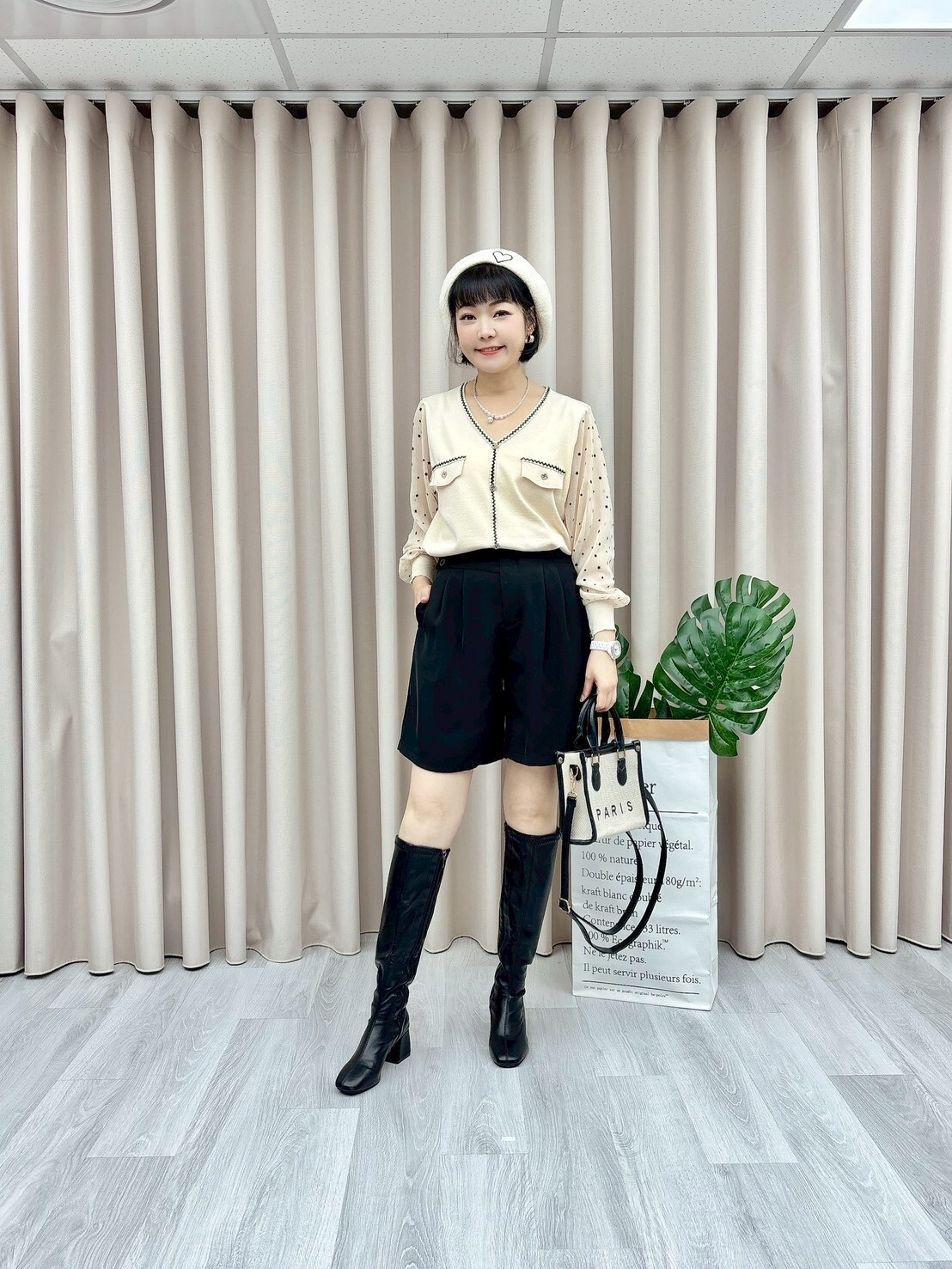 星星小香風Ｖ領針織上衣