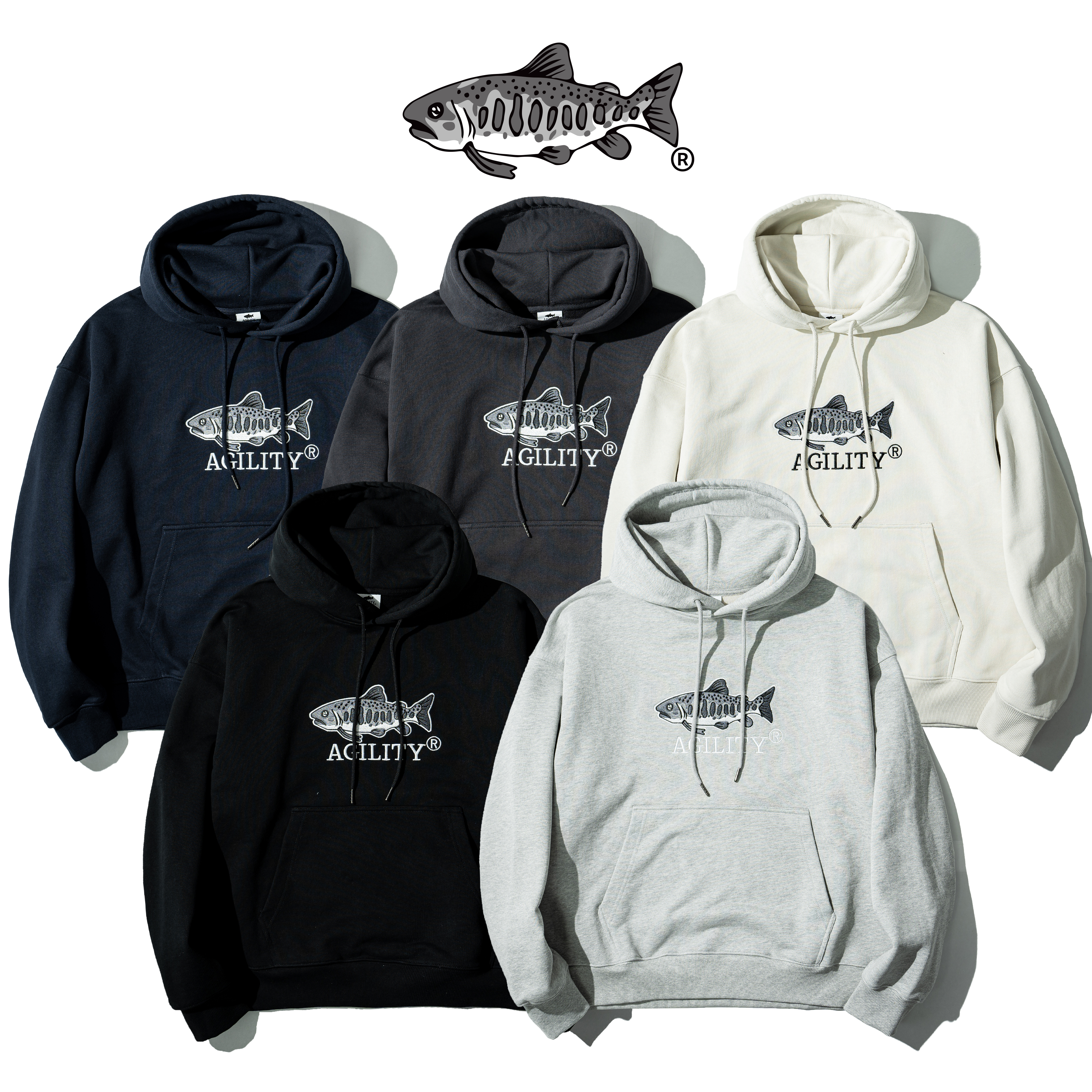 AGILITY CREW Logo Hoodie 鮭魚刺繡 帽Tee [H3-CREW]
