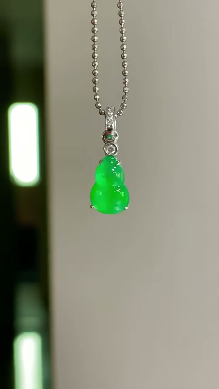 翡翠葫蘆吊墜,天然翡翠A玉, 緬甸玉, Jade, Jadeite