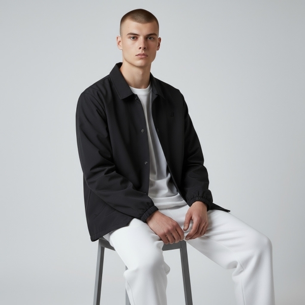 NEW BALANCE 外套 NB 黑色 教練 襯衫外套 男 AMJ53317BK