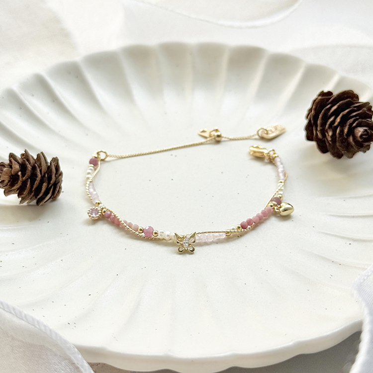 生日花 • 拾壹月貳 • 冬櫻花 – 碧璽紅紋石 – 手鍊