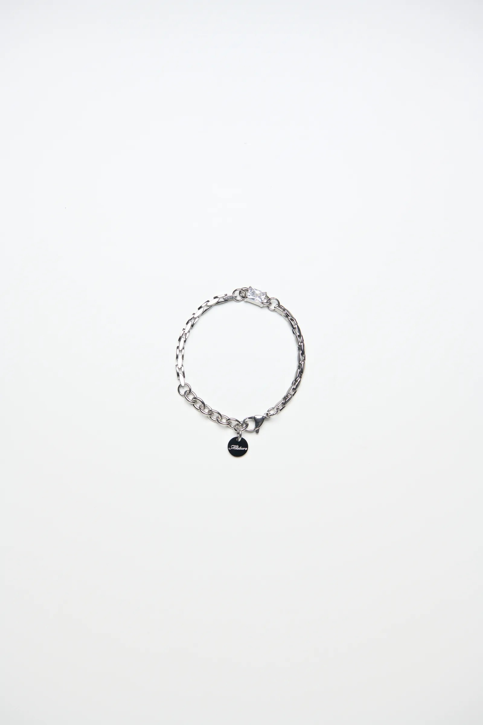 MIXTURE MB030 玻璃 鋯石 純鋼 拼接 手鏈