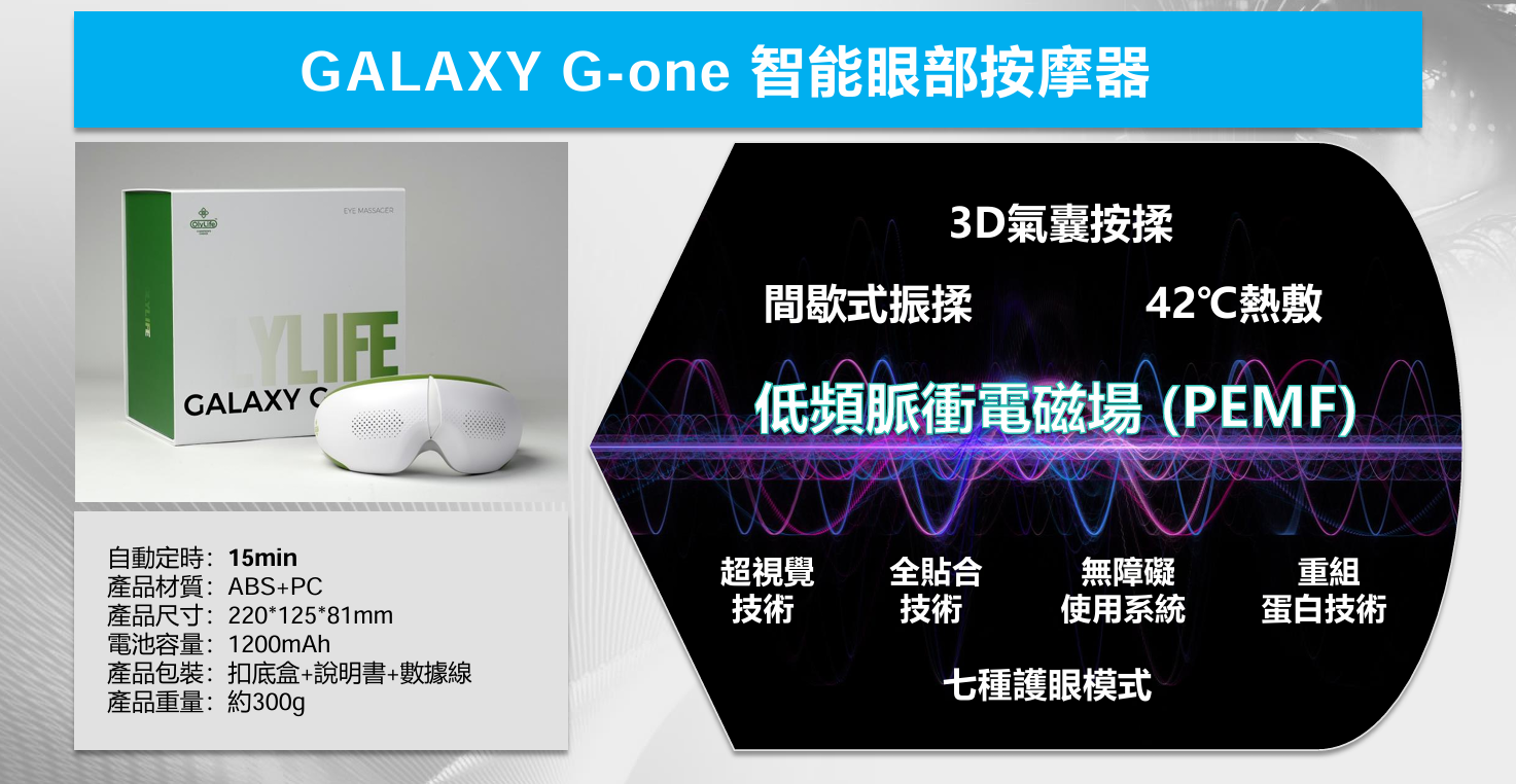Olylife 最新黑科技GALAXY G-one 智能眼部按摩器（全球爆紅）