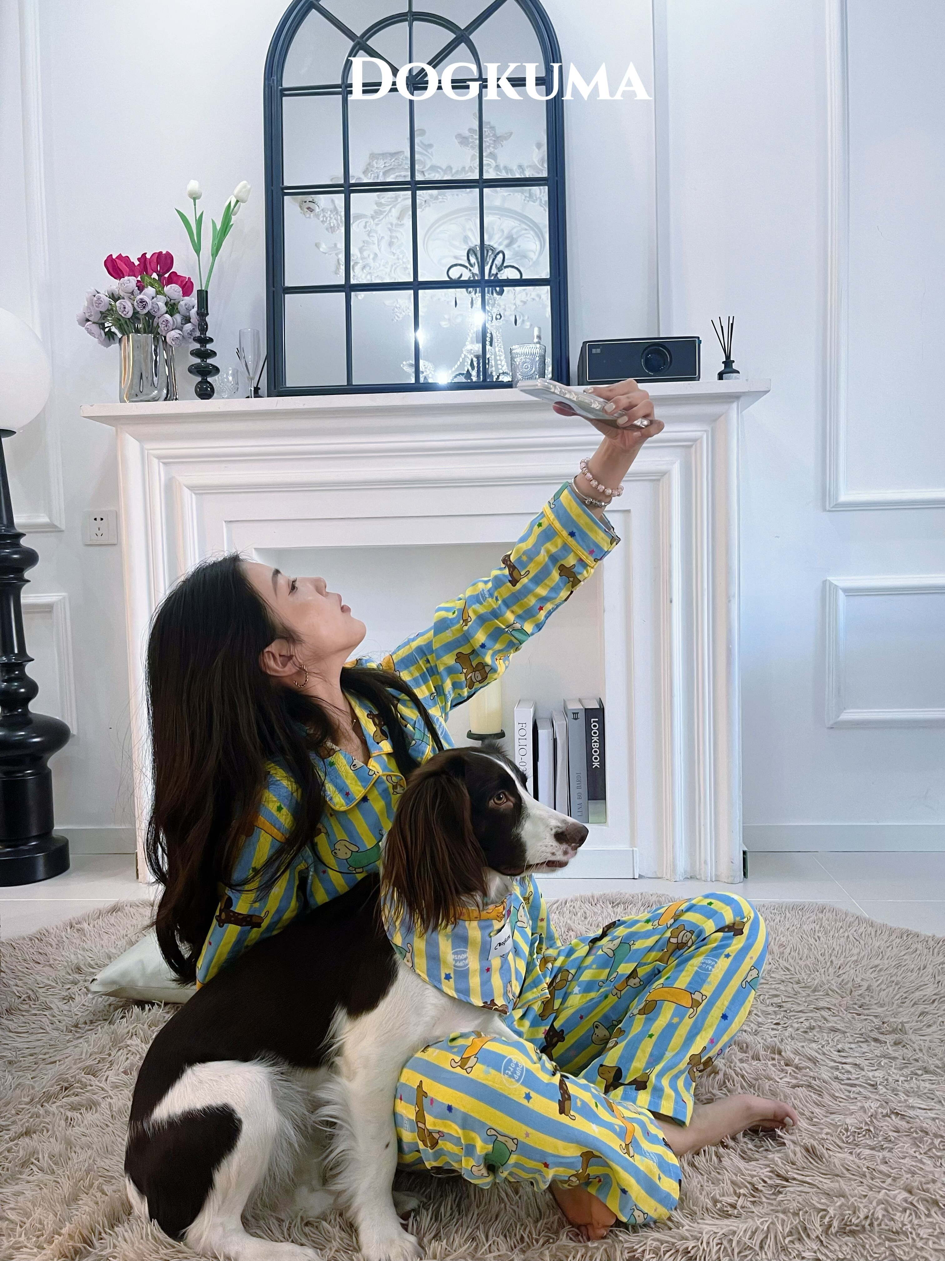 DOGKUMA - 狗狗印花主人睡衣套裝（家長款）
