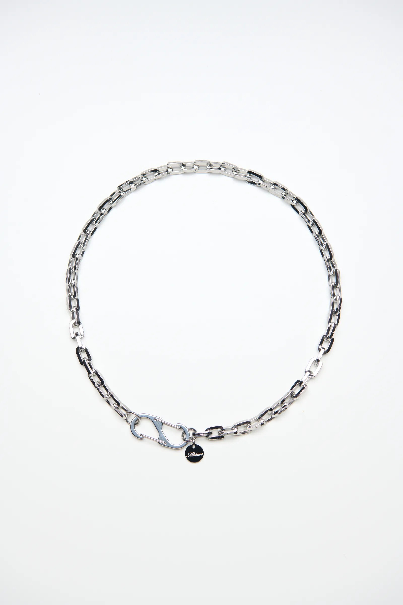 MIXTURE MN034 長方塊形 純鋼鏈 拼接 登山 S扣頭 項鍊