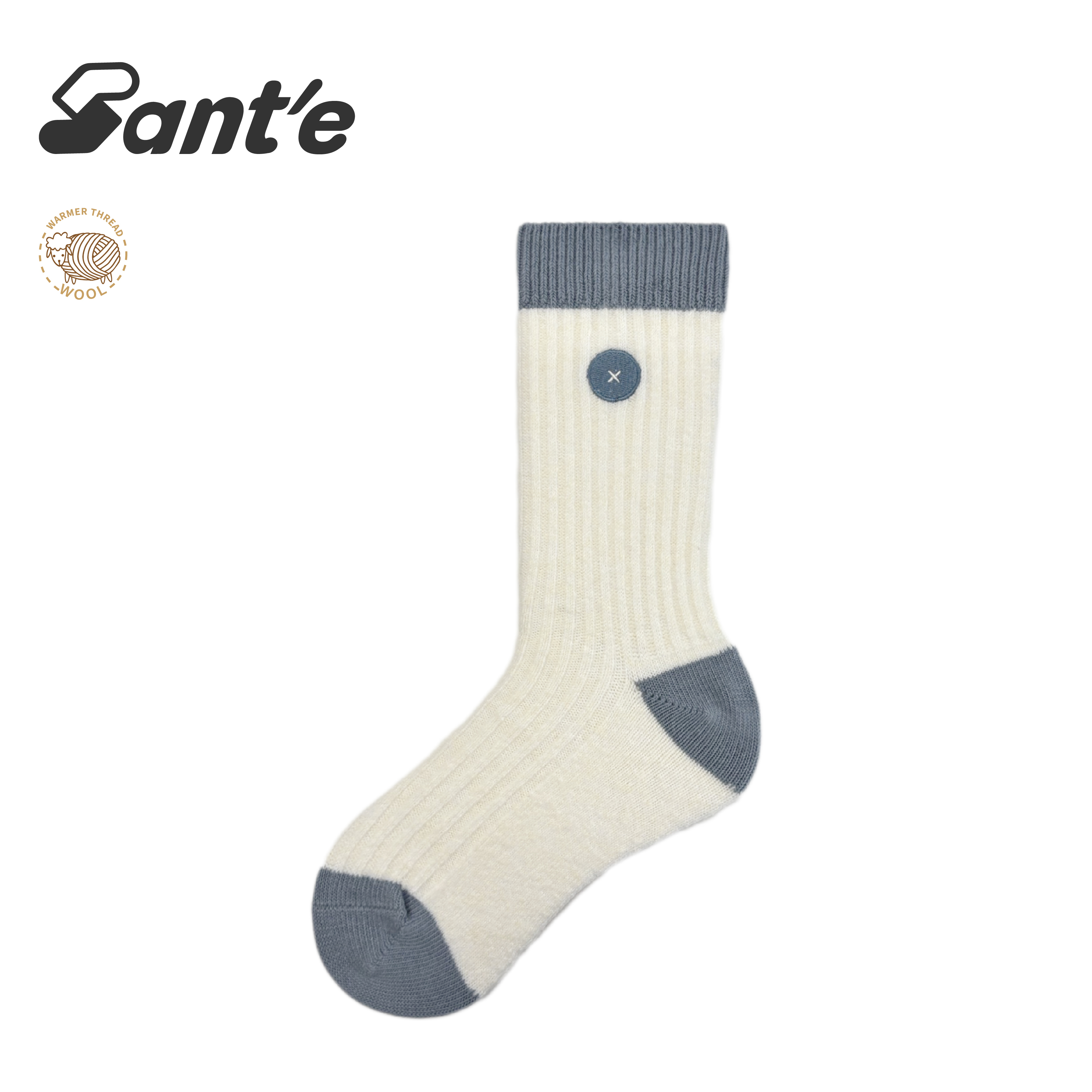 Santé 台灣 鈕扣中筒羊毛襪 女款 (5色) 44SA2362