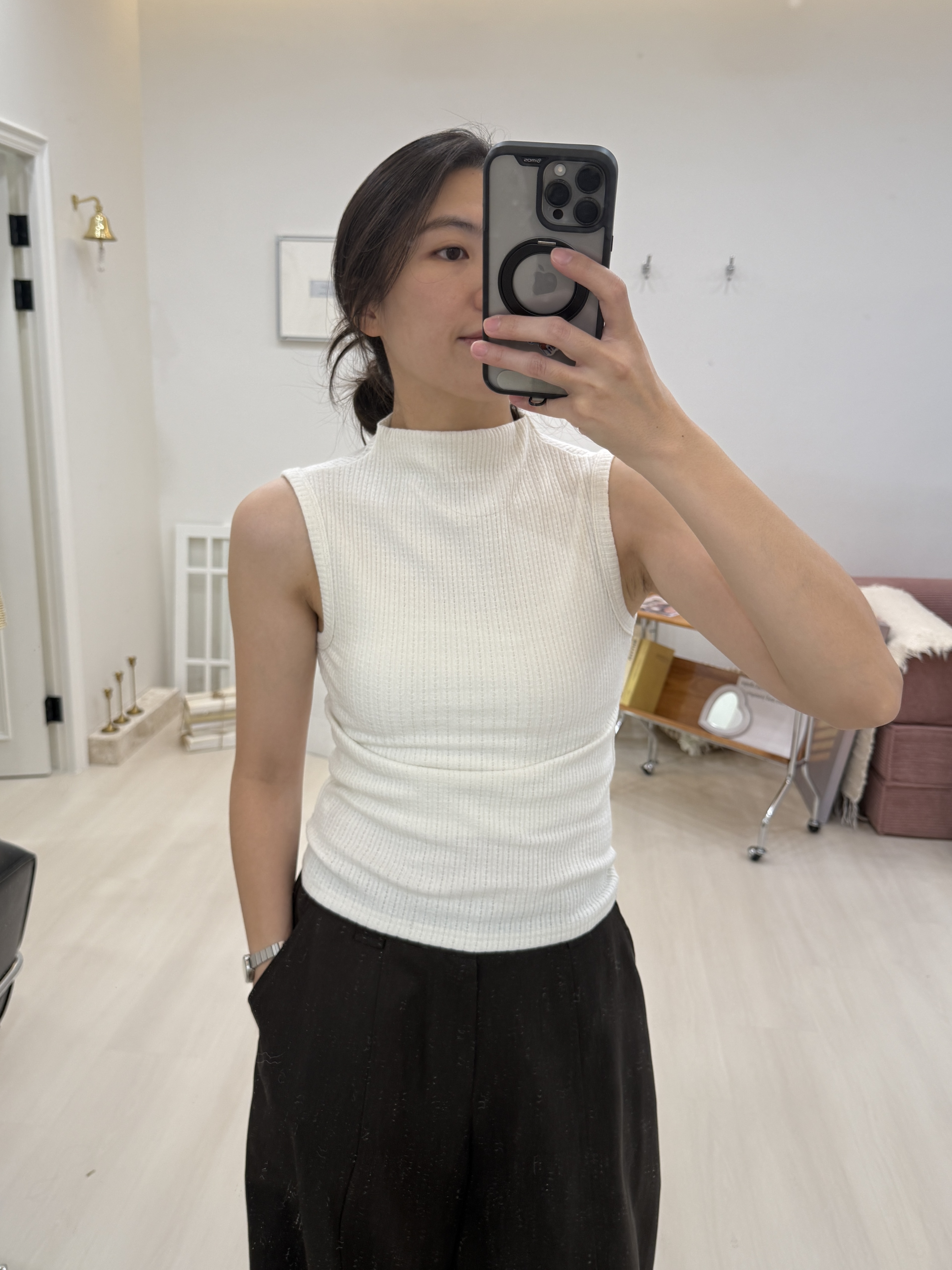 坑條立領針織背心*3色