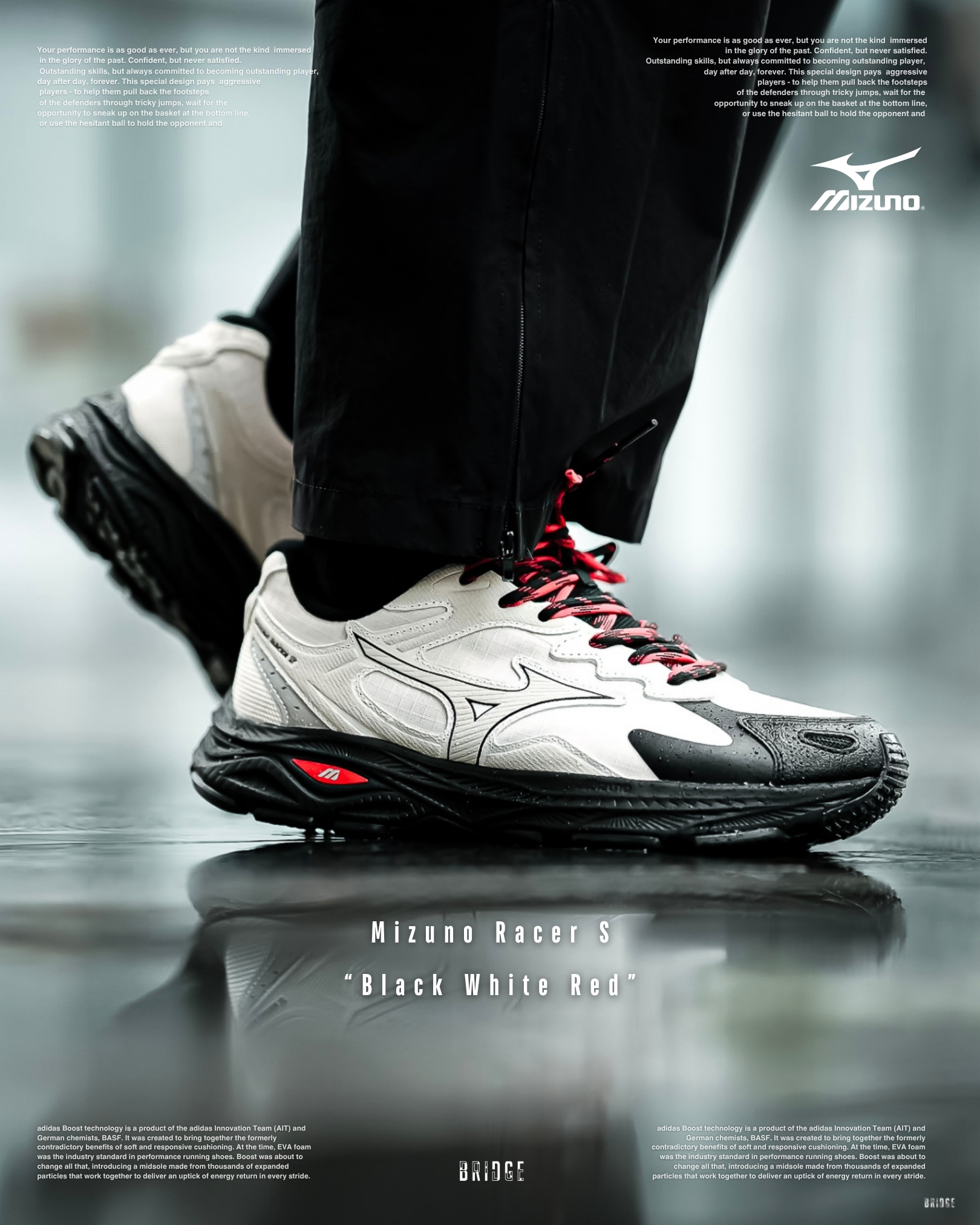 『雨天救星 防潑水美津濃 💦』Mizuno Racer S “Black White Red” D1GH263503