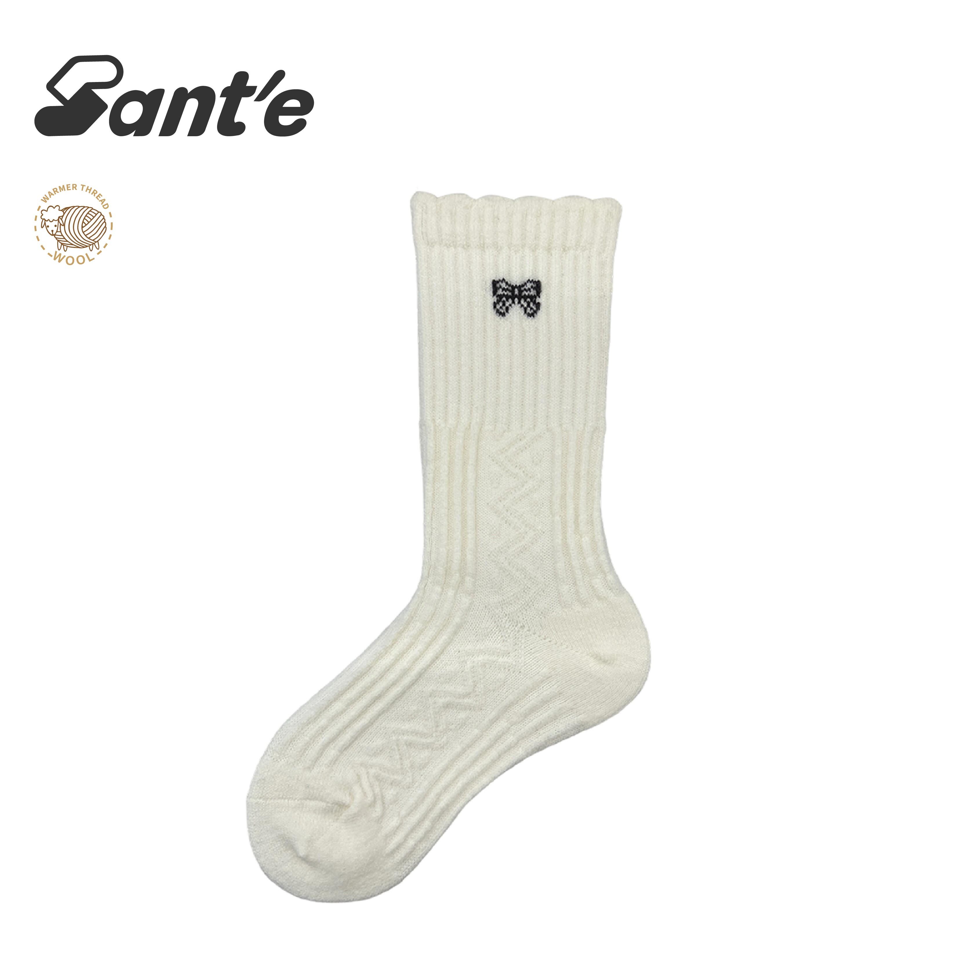 Santé 台灣 紋織中筒羊絨襪 女款 (5色) 44SA5003