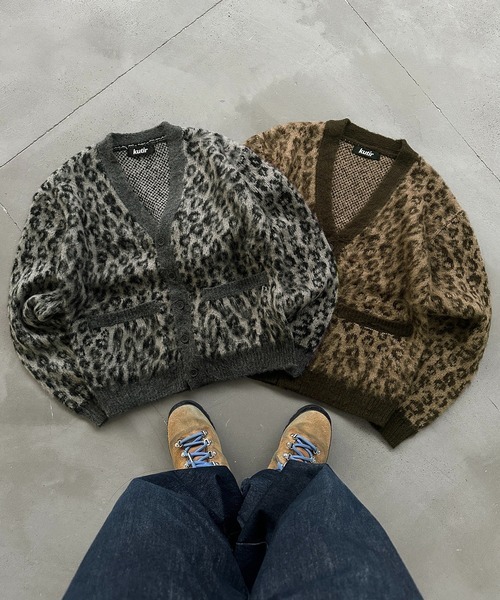 Kutir 豹紋 毛絨 開襟 毛衣 針織衫 兩色