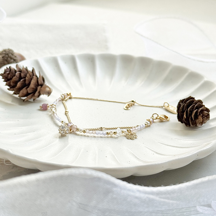 生日花 • 陸月貳伍 • 須苞石竹 – 草莓紫水晶 – 手鍊