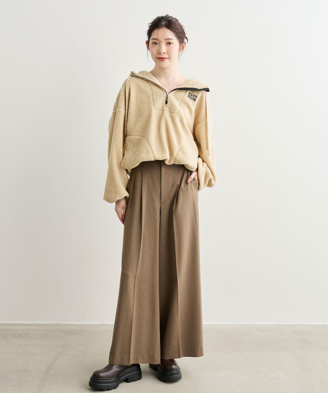 [預購] 折扣COCO DEAL 斜紋打褶造型寬褲