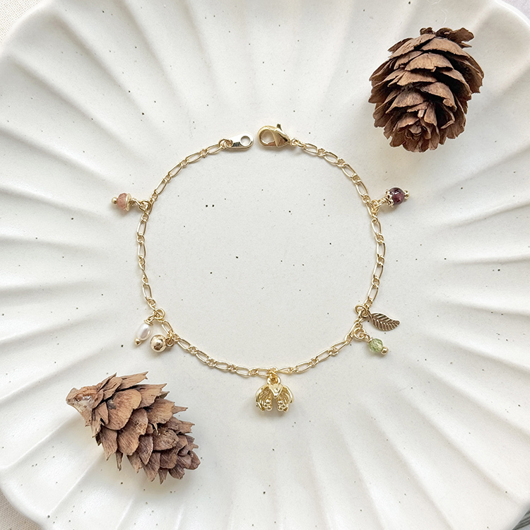 生日花 • 肆月肆 • 花貝母 – 多寶石 – 手鍊