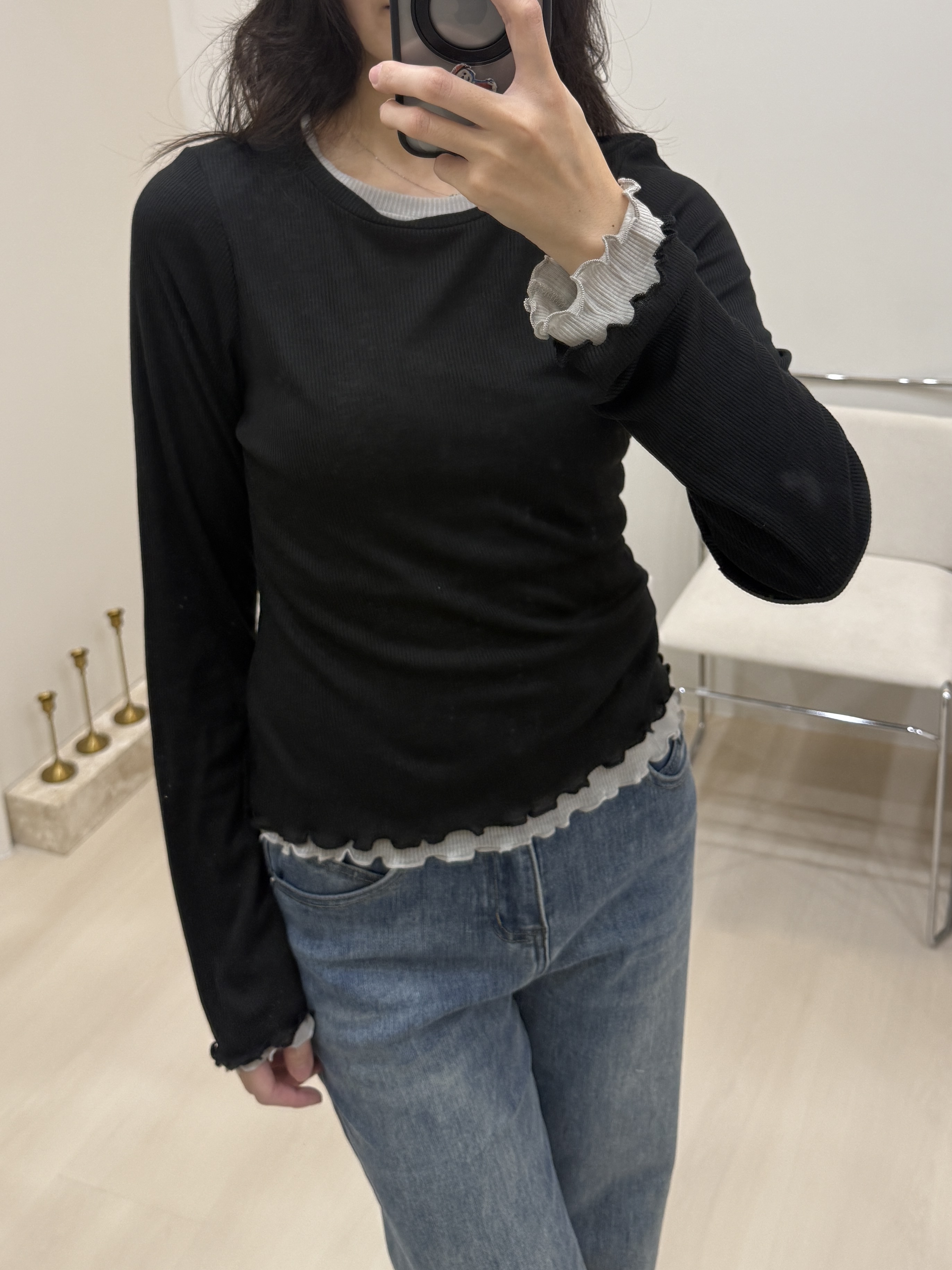 後車線木耳邊上衣*4色