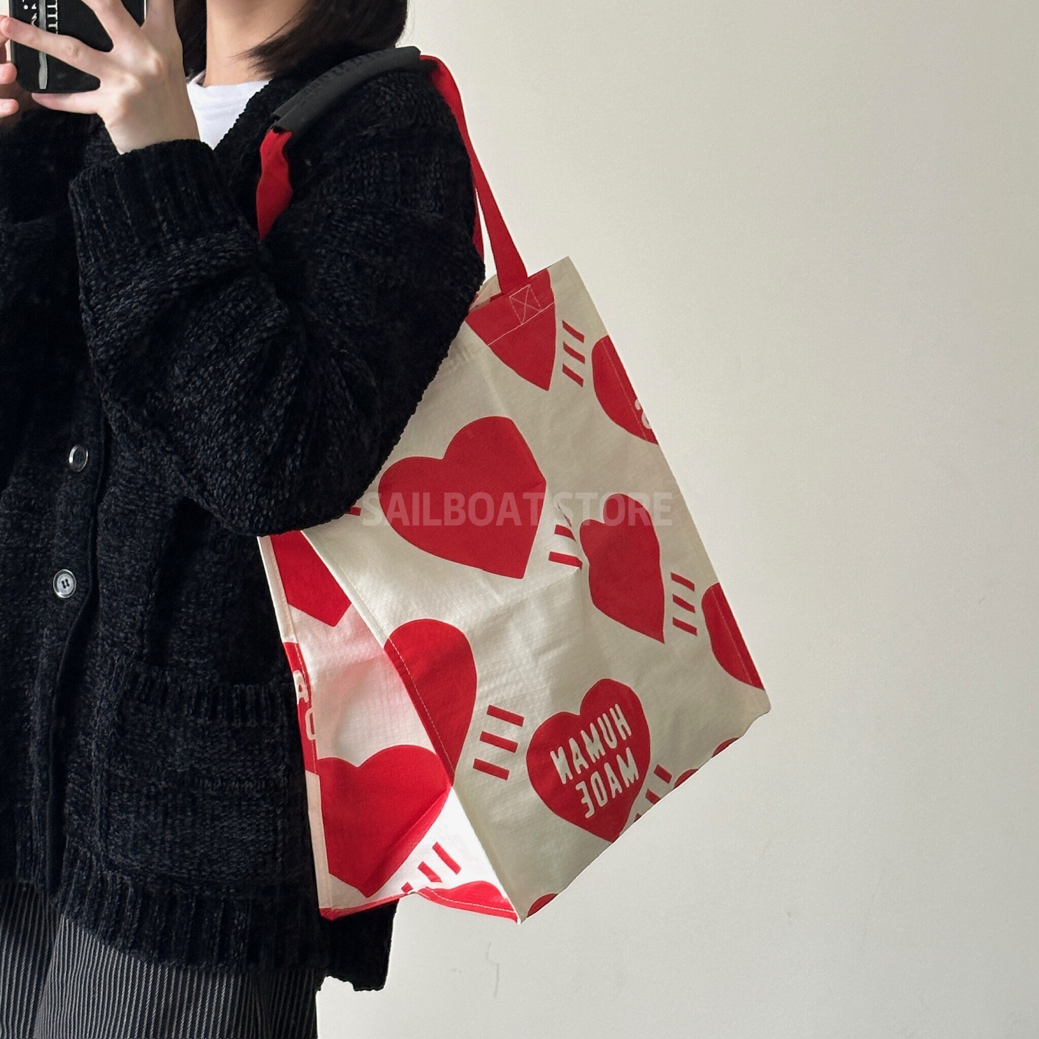 #現貨 🇯🇵日本 HUMAN MADE 滿版愛心購物袋