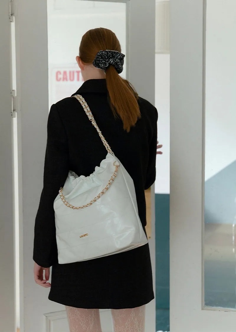 【現貨瑕疵貨品】ANOETIC ANC DRAW CHAIN SHOULDER BAG 白色 (HC0226)