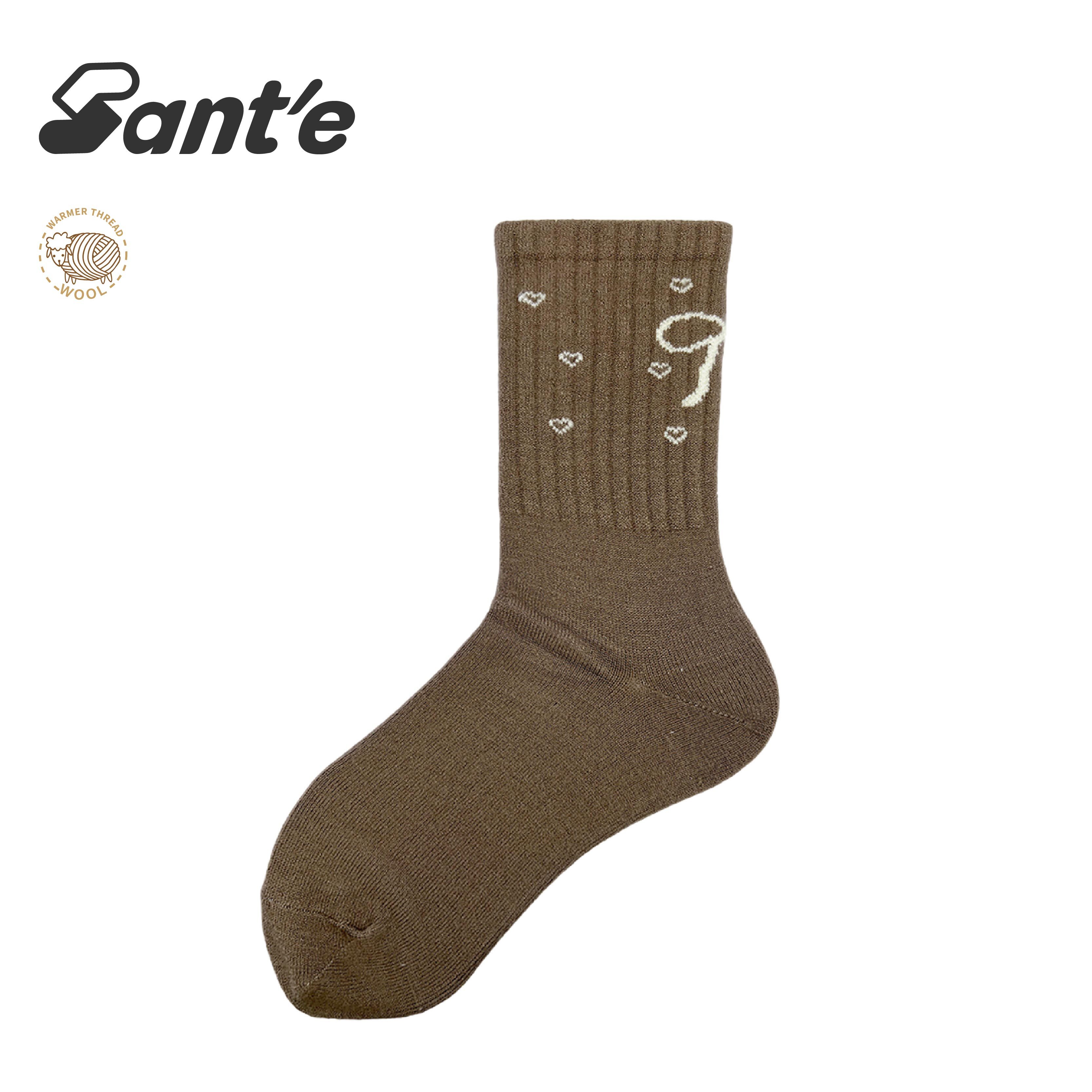 Santé 台灣 蝴蝶中筒羊毛襪 女款 (5色) 44SA5005