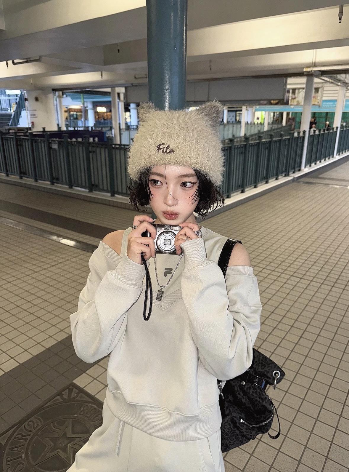 （限時開團）1頂免運🔥FILA 毛茸茸 猫耳帽 6色