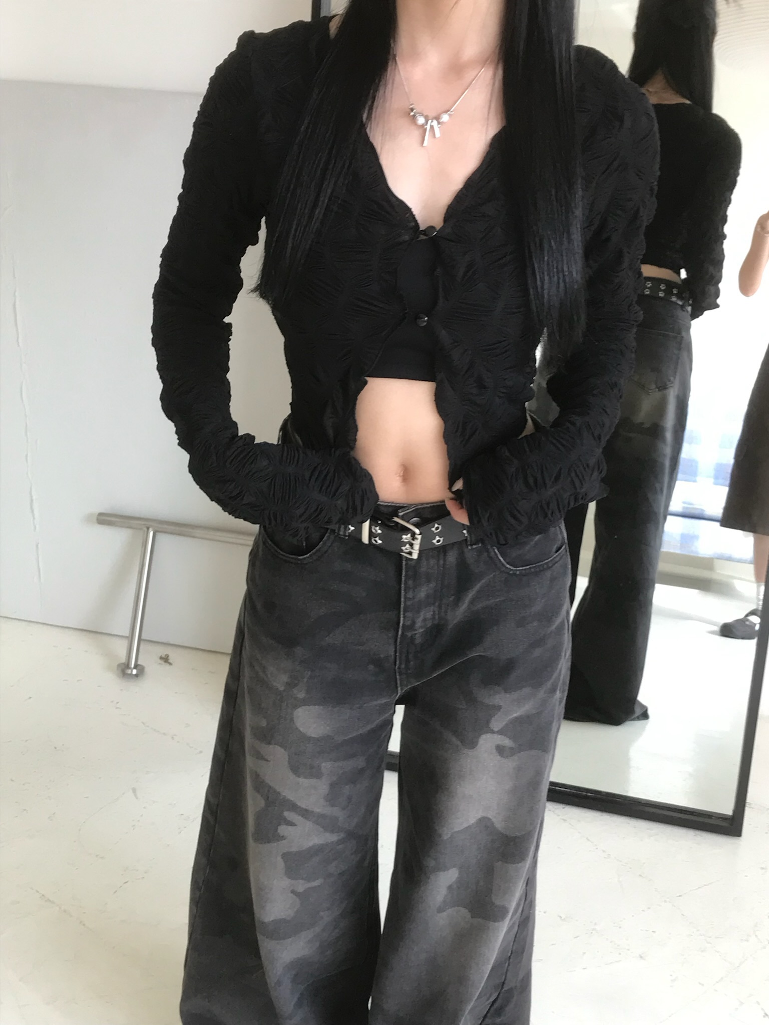 Wavy Lace Cardigan #上衣