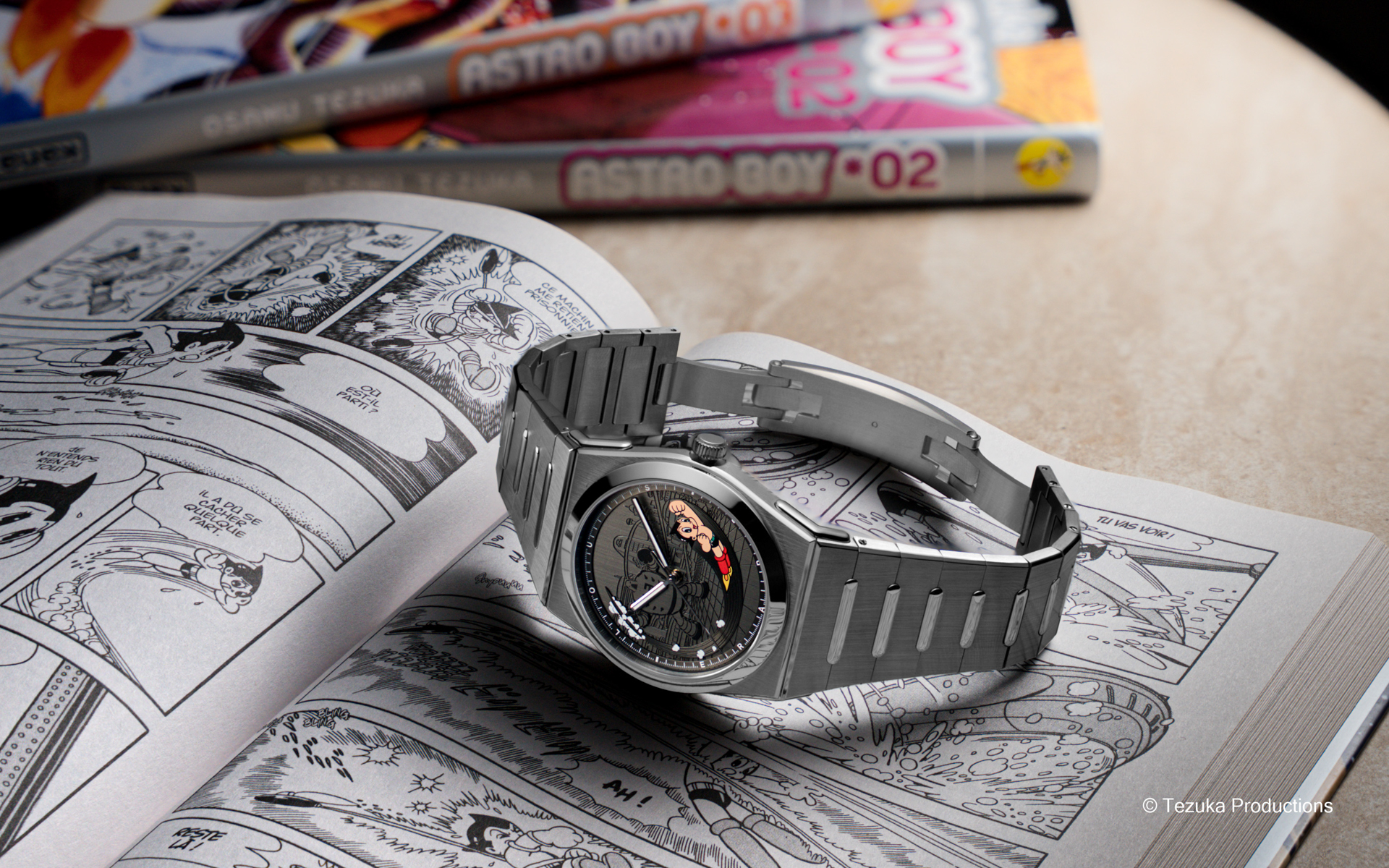 Louis Erard, 2340,Astro Boy,Manuel Emch,原子小金剛,手塚治虫,日本動畫,Metro City,機械之心,飛雄,Tezuka Productions,一體式鍊帶運動腕錶